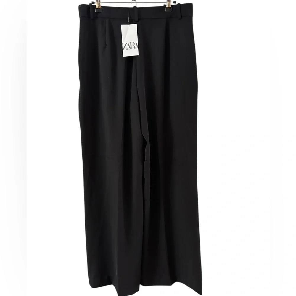 NWT Zara Full Length High-Waisted Wide Leg Trousers - Picture 7 of 13